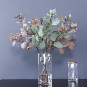 Artificial Eucalyptus Long Branch with Fruit Fake Greenery Plants Silk Eucalyptus Leaves for Home Decor Table Floral Arrangement