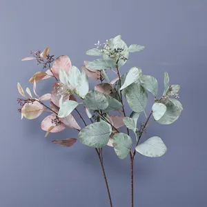 Artificial Eucalyptus Branches with Berries Fake Greenery Leaves for Home Decor