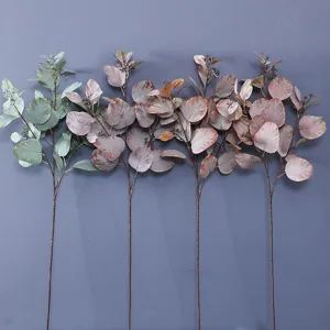 Artificial eucalyptus branches with berries fake green plants for home indoor decoration