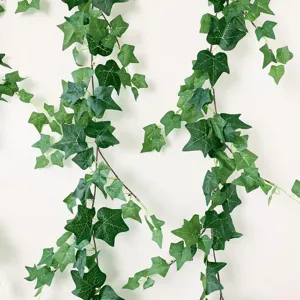 Plante Verte Artificielle Vigne de Feuille de Patate Douce Maison Mariage Décoration de Table Guirlande de Verdure Suspendue