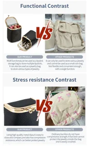 Sac de rangement en cuir véritable pour rouge à lèvres et bijoux, mini porte-monnaie portable.