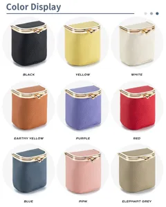 Pochette de rouge à lèvres en cuir fermoir baiser portable multicolore mini porte-monnaie mignon