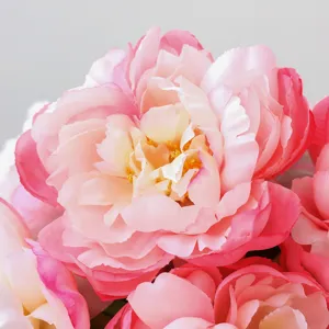 Artificial peony flowers for wedding home decor, realistic silk floral arrangement.