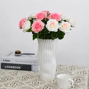 French Moisturizing Touch Artificial Rose Single Branch Silk Fake Flower For Home Wedding Table Party Decor Floral Arrangement