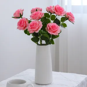 French moisturizing cream artificial roses fresh fake flowers for home wedding table.