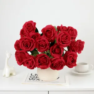 Artificial Rose Flower Bouquet Vintage Morandi Silk Flowers For Home Decor Wedding Party Floral Arrangement