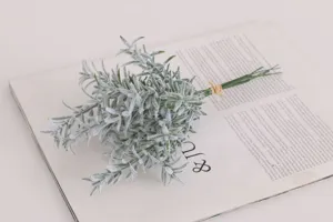 Artificial frosted leaf branch floral accessory simulation plant for home decoration