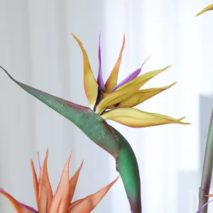Artificial Bird of Paradise Flower Large Soft Touch Long Branch Living Room Home Decor