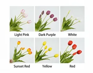 Silicone artificial tulip flowers bouquet details, perfect for home and room decoration