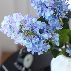Fiore di ortensia blu artificiale ramo singolo fiore finto per matrimonio hotel decor