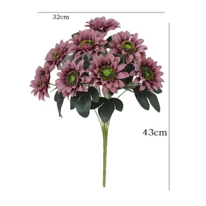 Artificial sunflower bouquet rustic home decor fake flowers 9-heads wedding photography