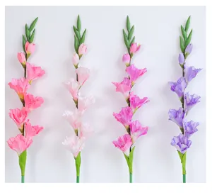 Stelo di gladiolo artificiale 8 teste finto bouquet di fiori per decorazione nozze