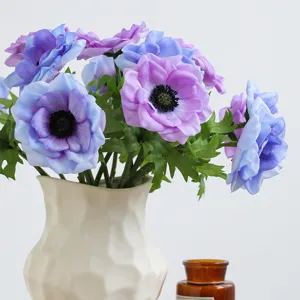 Artificial Anemone Flower Bouquet Retro Floral Arrangement Home Decor Photography Props