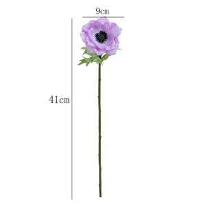 Artificial anemone single stem retro floral decoration photography prop home decor 41cm