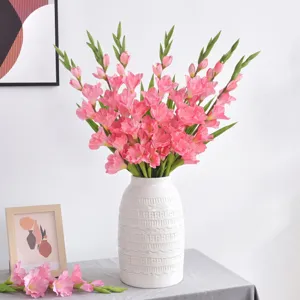 Ramo di Fiori di Gladiolo Artificiale Fiori Finti in Seta Per Arredamento Soggiorno Casa Composizione Floreale Matrimonio