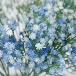 Fleurs de gypsophile artificielles bleu blanc faux bouquet de fleurs décoration de maison
