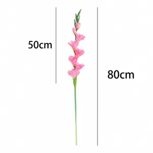 Stelo di fiore di gladiolo rosa artificiale 8 teste finto fiore decorazione casa matrimonio