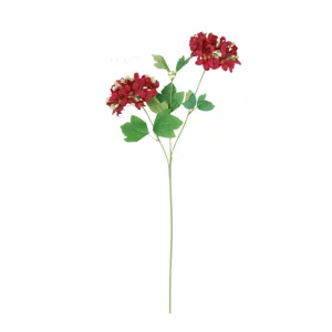 Falso ramo di fiori rossi con bacche, stelo floreale finto per la decorazione della casa e feste.