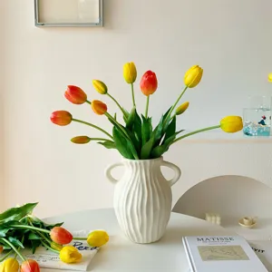 Soft Silicone Tulip Fake Flowers Artificial Flower Bouquet For Home Decor Wedding Party Floral Arrangement