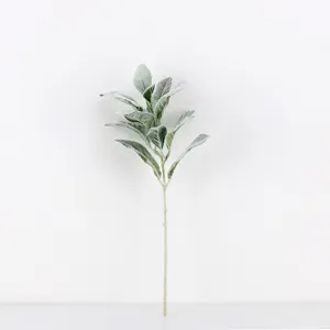 Artificial plant leaf fuzzy foliage decorative faux branch for floral arrangement home decor
