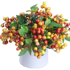 Artificial berry bouquet multi-color faux fruit branch for wedding home decor floral arrangement
