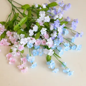 Fiori di non ti scordar di me artificiali composizione floreale sfumata a 3 rami per casa