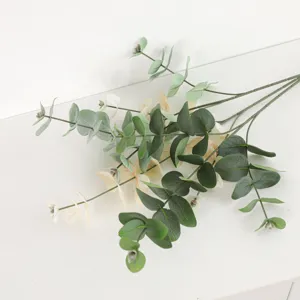 Foglie di Eucalipto Artificiali Finto Fiore Ramo Singolo Verde di Seta per Matrimonio Casa Composizione Floreale