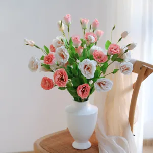 Artificial Eustoma Flower Single Stem Silk Simulated Flower For Home Table Living Room Wedding Party Decor