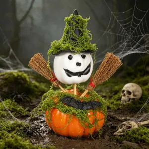 Halloween Simulation Geistergesicht Kürbis Hexenhut Ornament Mini Falscher Kürbis Heim Esstisch Schrank Feiertagsdekoration