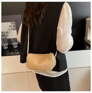 Retro minimalistische Umhängetasche für Damen, stilvolle Kunstleder Schultertasche für den Alltag.