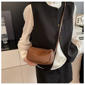 Retro texturierte Damen Umhängetasche Schultertasche, modische Herbst Freizeittasche Detail.