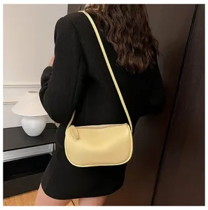 Retro minimalistische Damen Umhängetasche, lässige elegante Dumpling Tasche für Alltag.