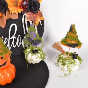 Halloween Simulation Kürbis Hexenhut Ornament Mini falscher Kürbis Detailansicht Tisch.