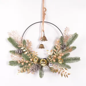 Weihnachtskranz Kerzenhalter Hängende Dekoration für Tür Wand Kamin festliche Heimdeko.