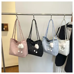 Borsa tote grande capacità stile coreano donna elegante borsa a spalla stampa stelle borsetta