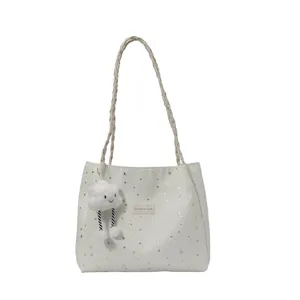 Borsa shopper donna grande capacita stile coreano stampa stelle borsa a spalla