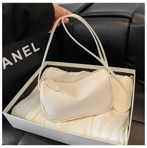 Weißer minimalistischer Schultertasche, stylische lässige Umhängetasche für Damen.