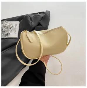 Vintage gelbe Dumpling Umhängetasche lässige Umhängetasche für Damen stylisch Alltag