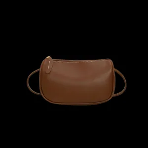 Retro braune PU Leder Umhängetasche, stilvolle lässige Crossbody Tasche für Damen im Alltag.