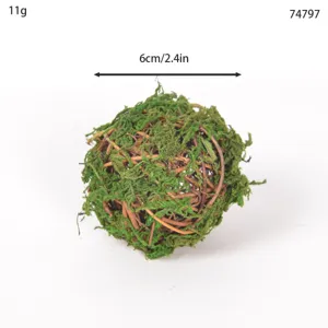 Natural handmade moss ball rattan decorative green plant ornament floral landscaping 6cm