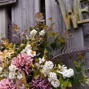 Artificial flower wall hanging bouquet rustic home decor floral wreath basket door