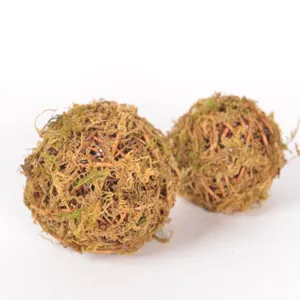 Handcrafted natural moss rattan balls for floral arrangement, courtyard and wedding party decor.