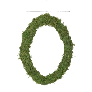 Easter moss egg wreath hanging decor, natural green preserved moss spring home wall ornament.