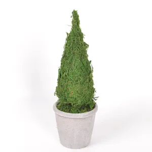 Mini albero di Natale bonsai in muschio decorazione da tavola pianta verde festiva casa