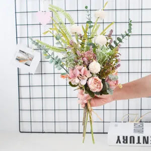 Vintage artificial flower bouquet for home wedding hotel interior decor photography props.