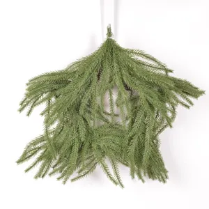 Christmas star shaped pine wreath wall hanging holiday home decor festive garland ornament