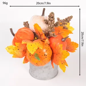 Otoño Acción de Gracias simulación hoja de arce calabaza decoración escritorio maceta mesa centro