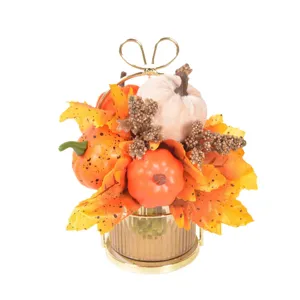 Otoño Cosecha Acción de Gracias Falso Arce Hoja Calabaza Adorno Decoración De Mesa De Casa
