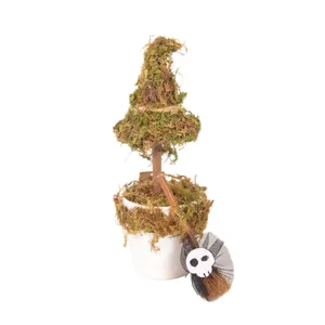 Halloween Moos Hexenhut Topfpflanze Miniatur Besen Tisch Feiertagsdekoration Art