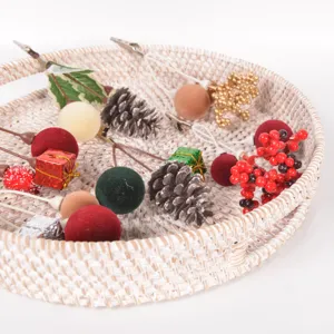 Christmas tree decoration clips pine cones velvet balls berries DIY floral accessories set